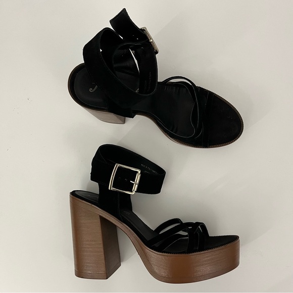 Free People Laney Suede Platform Block Heel Sandals - Picture 5 of 11